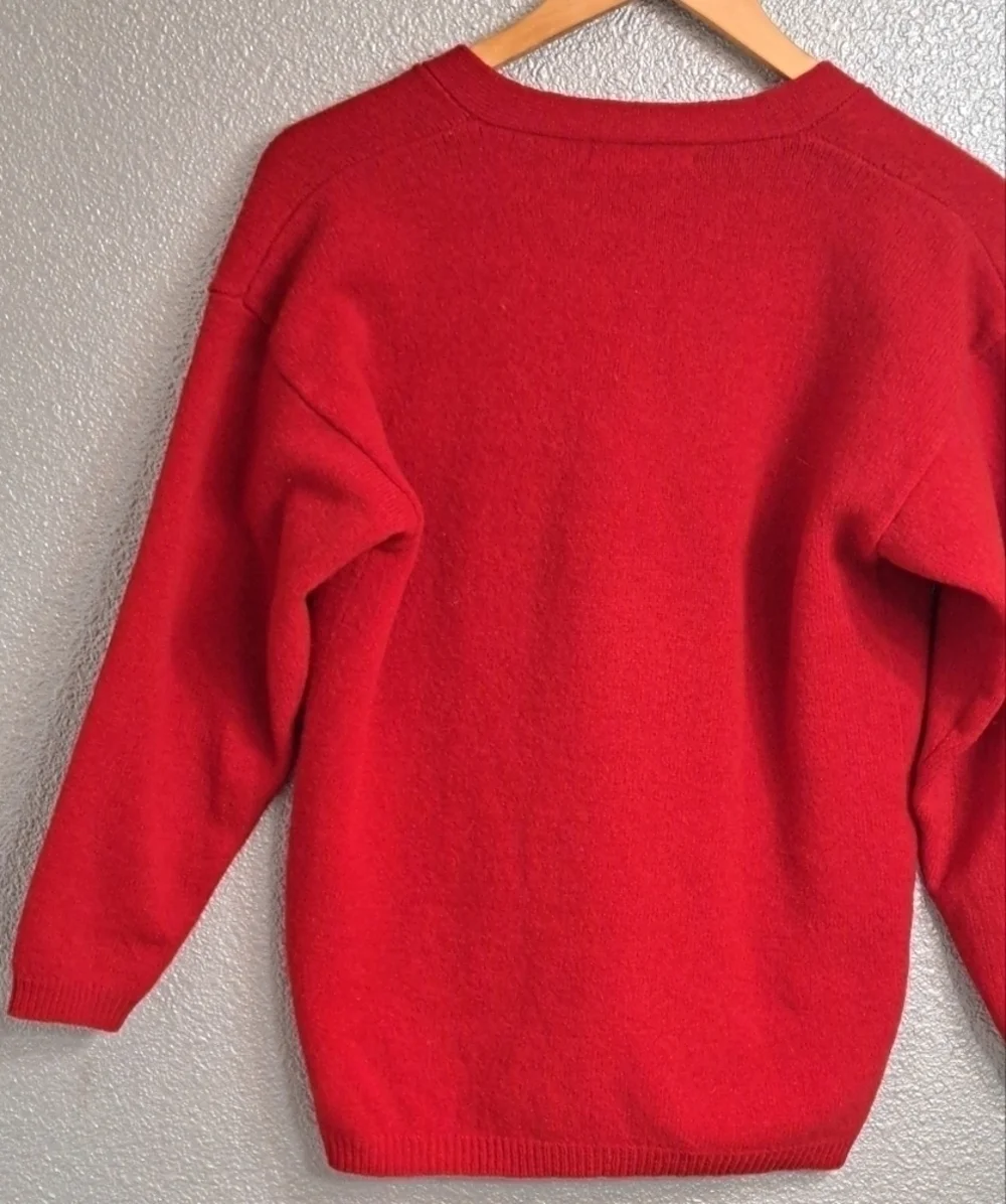 Parker of Vienna 100% Lambswool Red Cardigan